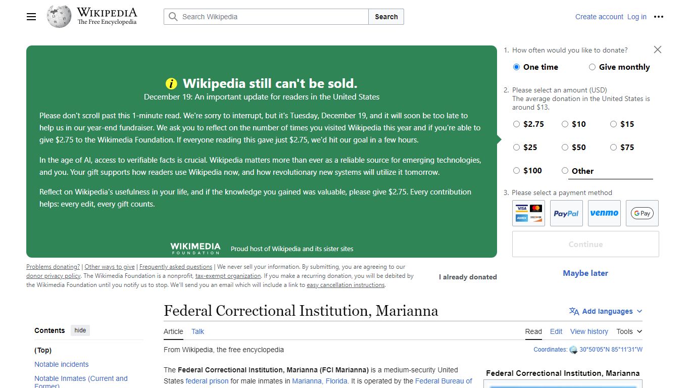 Federal Correctional Institution, Marianna - Wikipedia